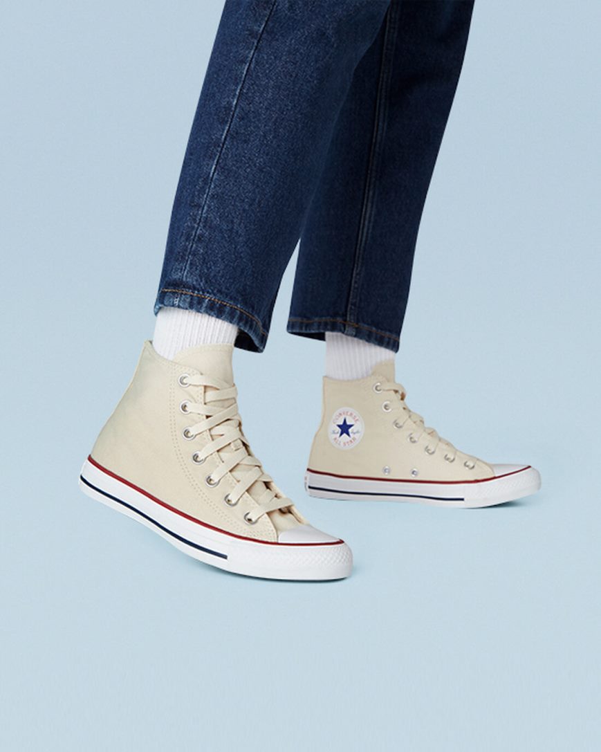 Tenisi Inalti Dama Converse Chuck Taylor All Star Clasici Bej Albi | RO PKEZS786